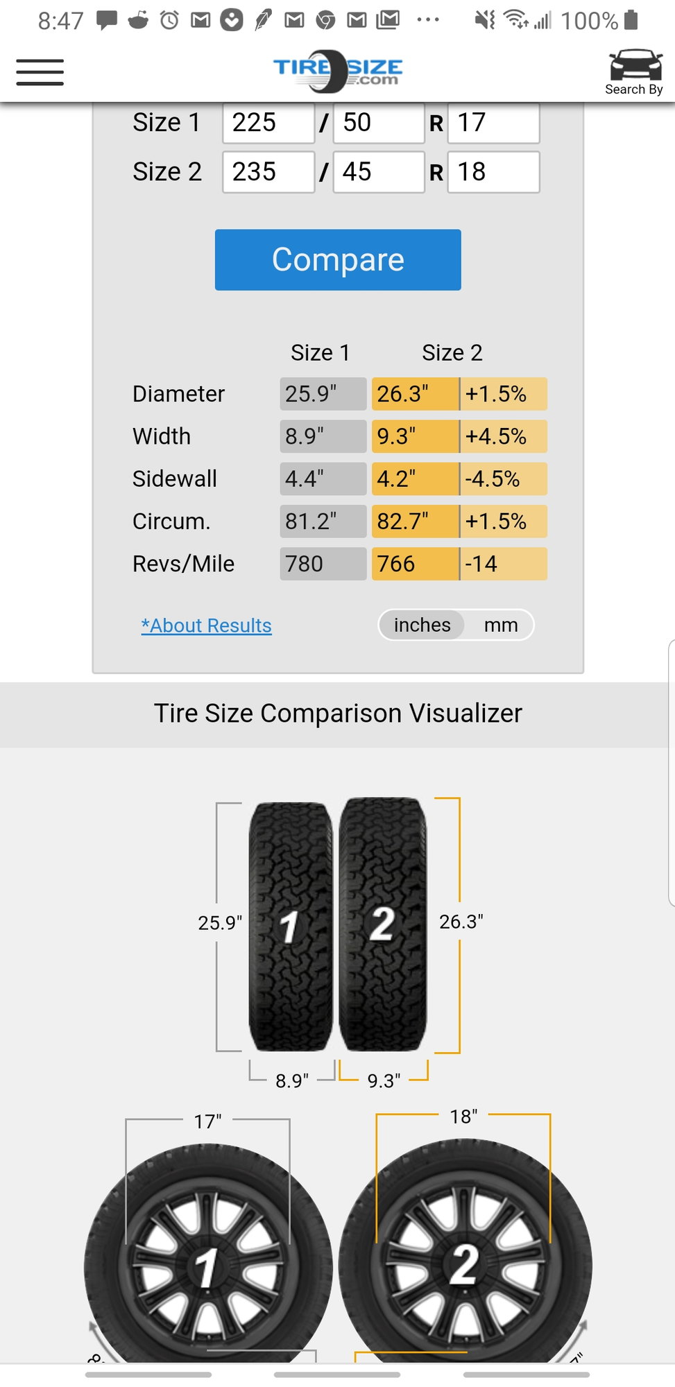 Help with tire size (increasing front size)