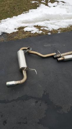 Muffler with Over-Spray on Exhaust Tip