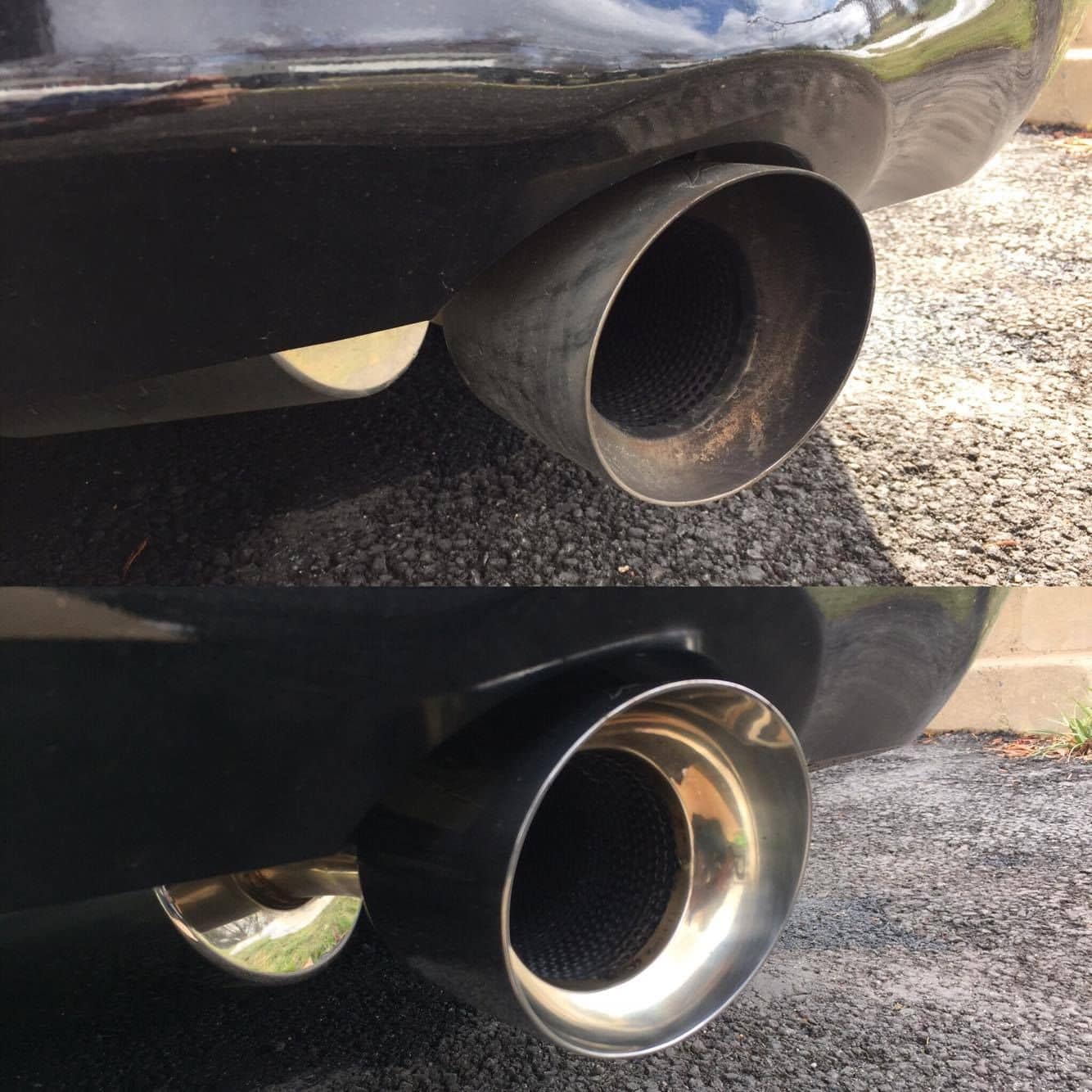 CLEANING EXHAUST TIPS  EAGLE ONE NEVER DULL METAL POLISH 