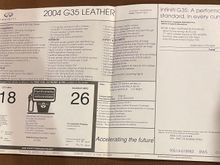 Ran across the window sticker from my 2004 G35 Sport Sedan. I thought some may be interested. Sport Package was available standalone, no sunroof, Bose or premium package required. 
