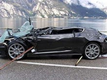 Wrecked Aston Martin
