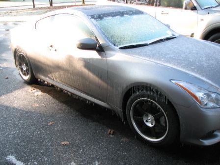 Snow shoes on my Icy car. 1