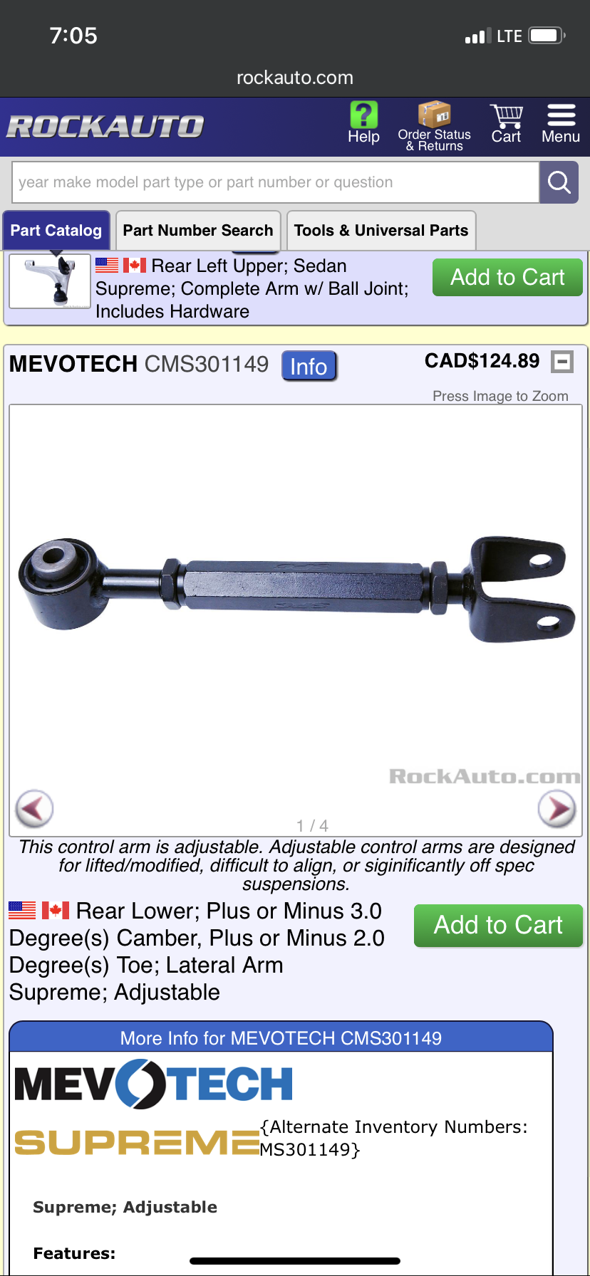 Mevotech Adjustable Upper Control Arms - MyG37