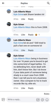 First off he is defending him. And he does know who he is. Kyle has been around for almost twenty years and knows everybody in the game. This is him denying shawn's character and what he has done and is capable of doing to customers. 

