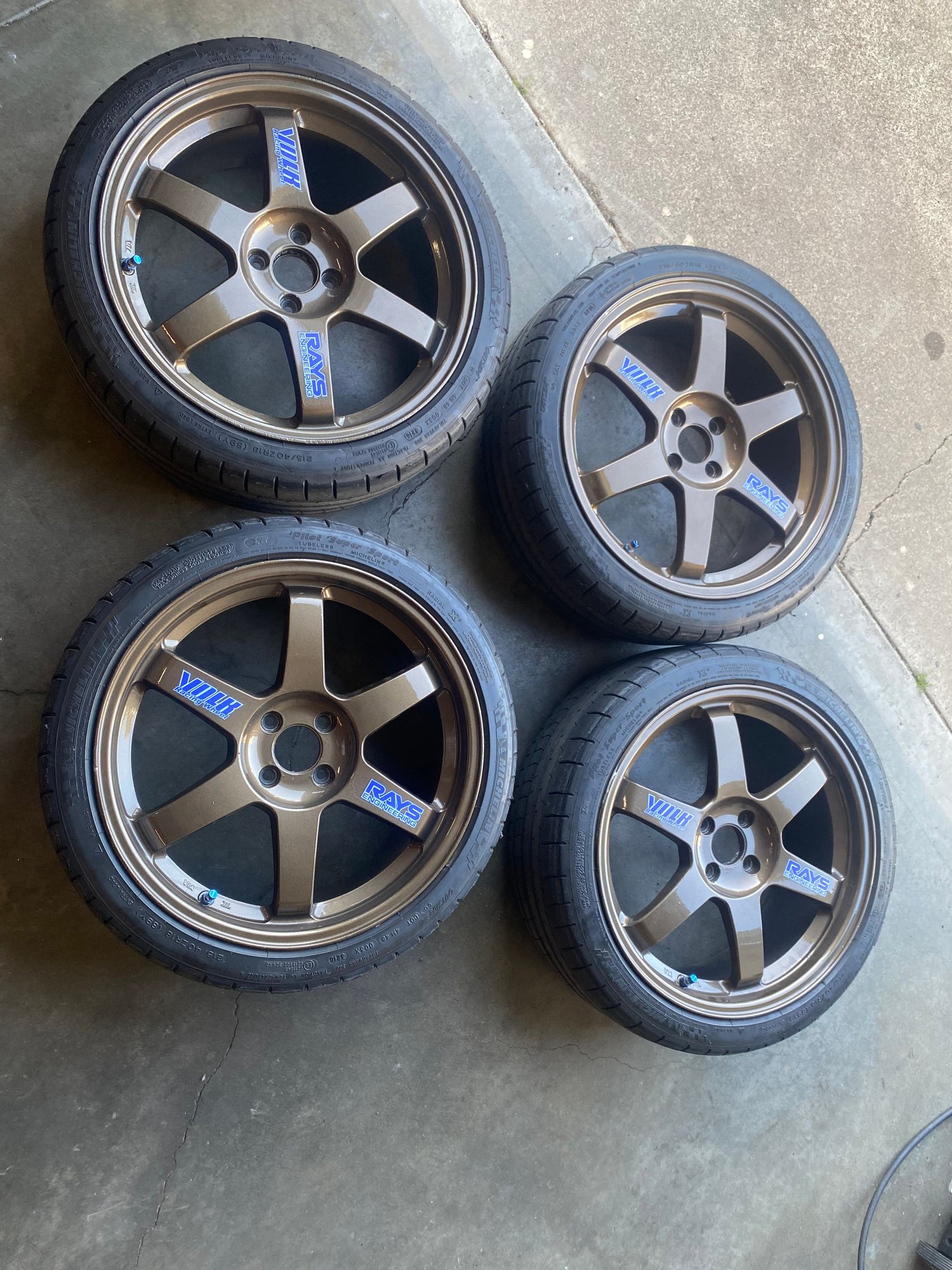Wheels and Tires/Axles - Volk te37 18x7.5 4x100 215/40/18 michellen - Used - 0  All Models - South San Francisco, CA 94080, United States