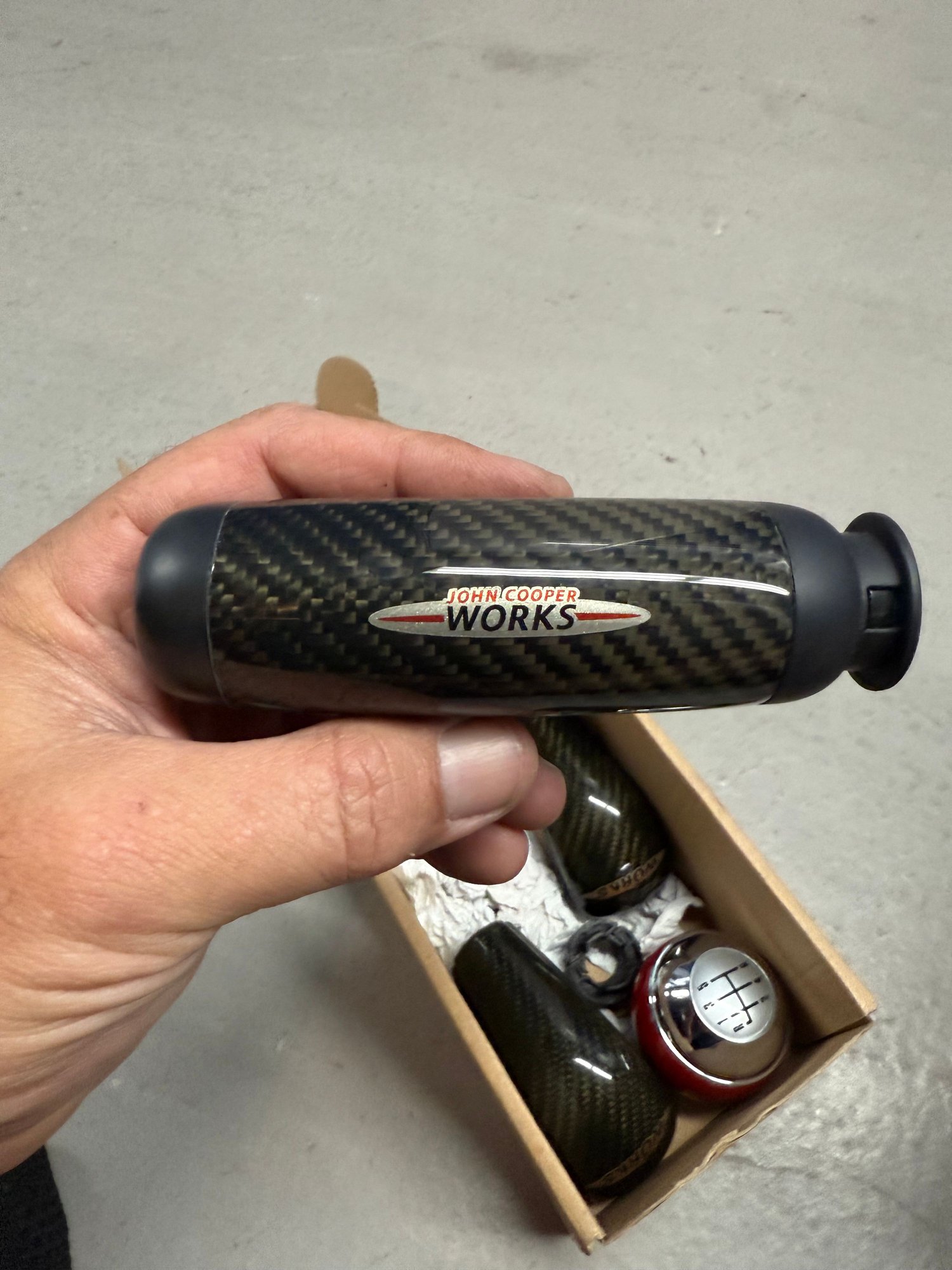 Interior/Upholstery - JCW Carbon Fiber EBrake handle new logo! - Used - 2002 to 2013 Mini R53: "Mk I" Mini Cooper S - 2007 to 2013 Mini R56: "Mk II" Mini Hatch/Hardtop range - Hollywood, FL 33019, United States