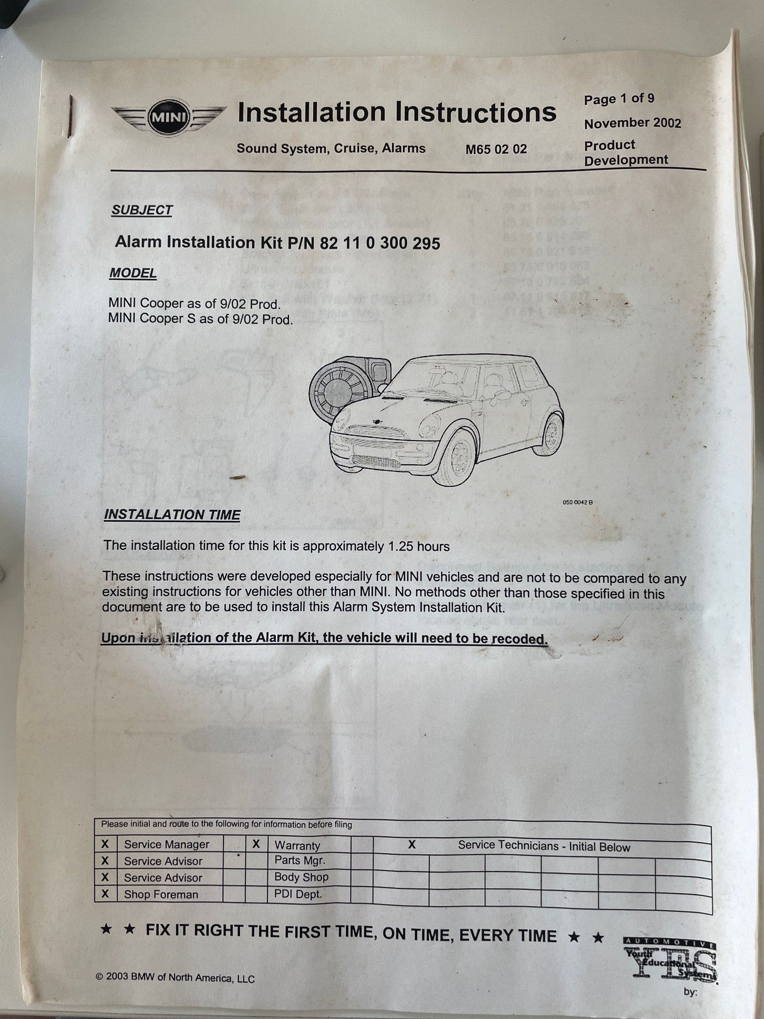Audio Video/Electronics - NEW OLD STOCK R50 R53 Alarm Retrofit Kit - New - 2002 to 2003 Mini R50: "Mk I" Mini One & Cooper - 2002 to 2003 Mini R53: "Mk I" Mini Cooper S - Los Angeles, CA 90043, United States