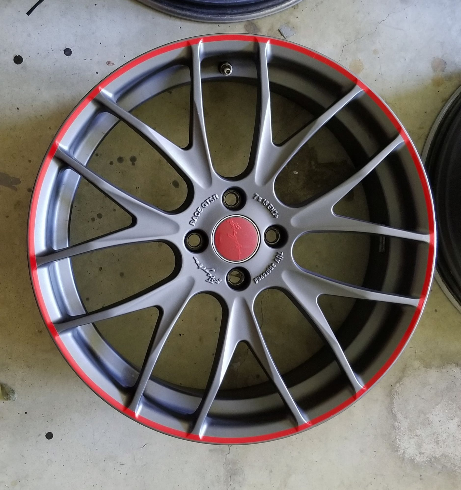 Wheels and Tires/Axles - Breyton GTS-R Matte Grey 18x7 wheels: set of 4 with chili red pinstripes - Used - 2002 to 2015  All Models - Dfw, TX 76060, United States