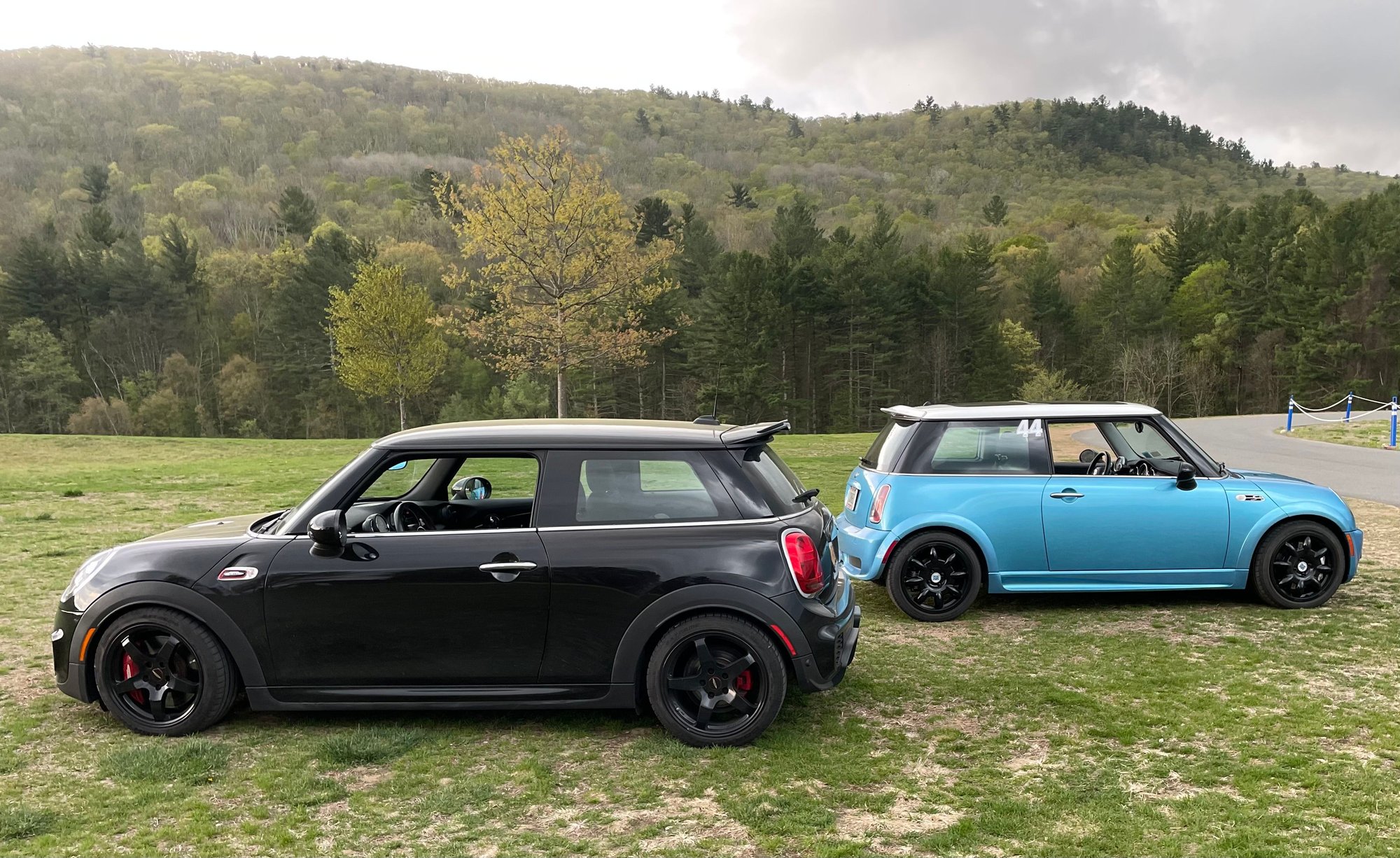 Our MINIs parting ways at the end of the day.