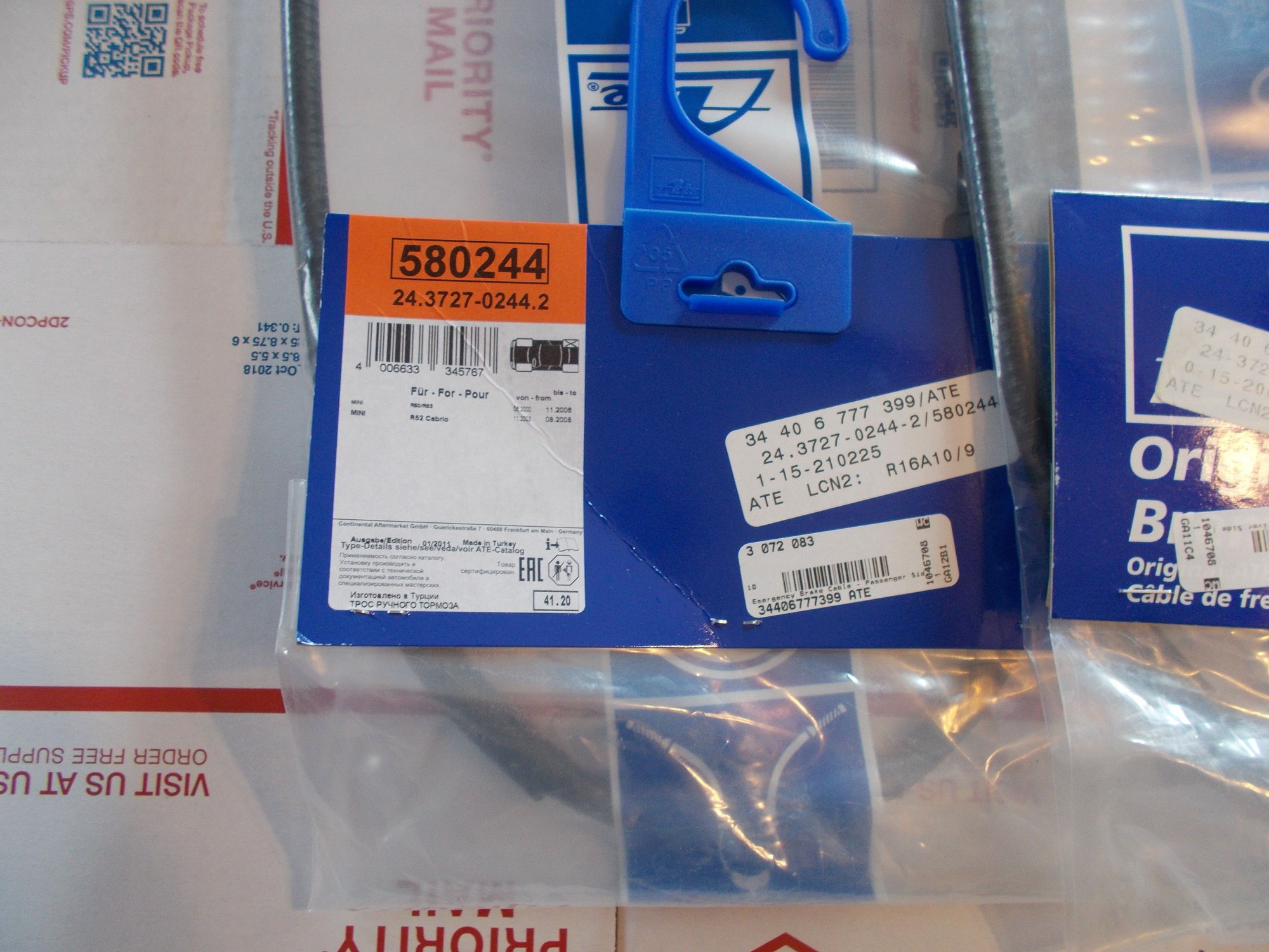 Brakes - 2002-2006 MINI Cooper Parking Brake Cables. ATE Brand. - New - 0  All Models - Bryan, OH 43506, United States