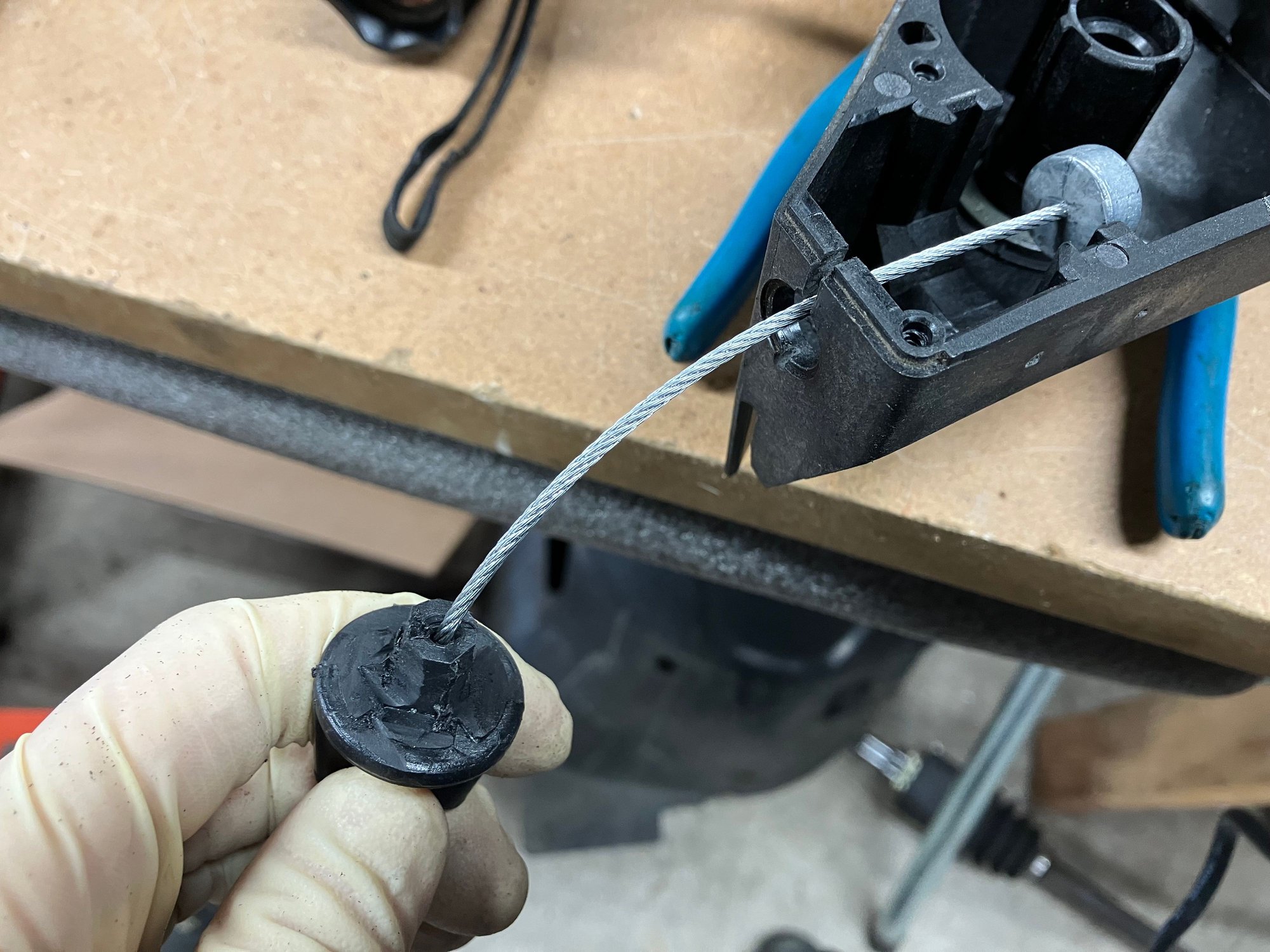 Also the throttle cable will have some plastic on the cable housing that will need to be trimmed down to fit into the hole at the top of the MINI pedal box.