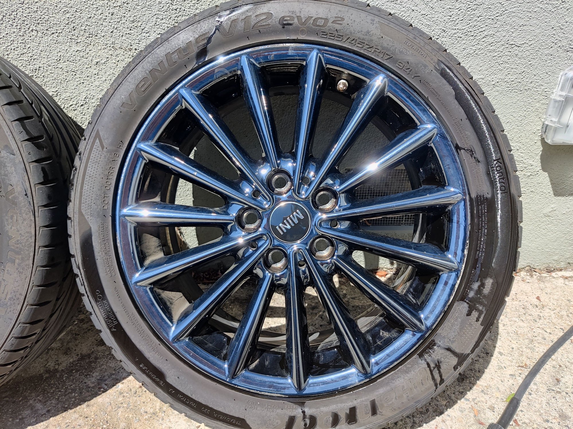 Wheels and Tires/Axles - 17" Wheels and Tires (STYLE 505 LIQUID BLACK-17" MULTI-SPOKE-Hankook V12 Evo2-TPMS) - Used - 2015 to 2021 Mini Cooper - Los Angeles, CA 90064, United States