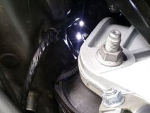 Device active and emitting a bright strobe throughout the engine bay.