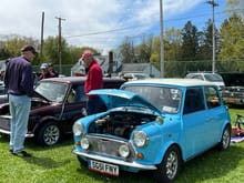 Side by side Minis...there was a Rolls Royce to the right of my car, the only one at the show.