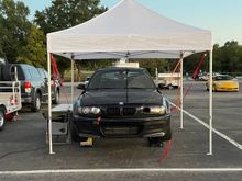 How to keep from flat spotting tires overnight.  Hang it from the pop up sun shade