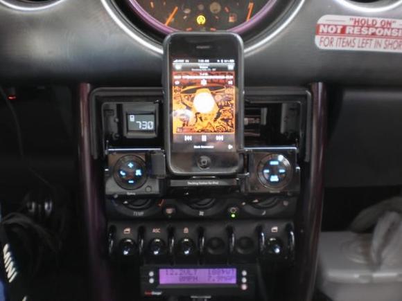 In-Car Entertainment Image 
Unit Open (With iPhone docked)