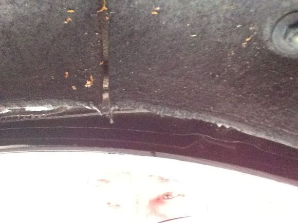 Closer view of tire rub
