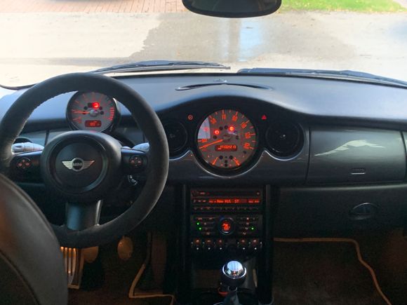 New customer steering wheel and dash inserts painted. 