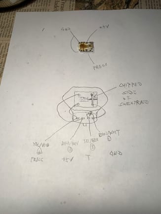 next I map the connections to the opposite side of the hybrid where I can observe and access the piezoelectric sensor and the ASIC