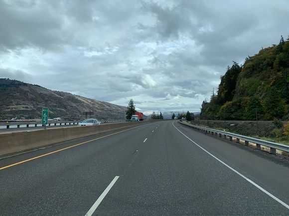 just slight east of Hood River you can see the gradual improvement