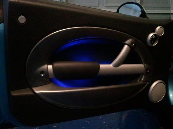 The car's color is Electric Blue, so I have &quot;electric blue&quot; interior accent lights... get it?!   ;)