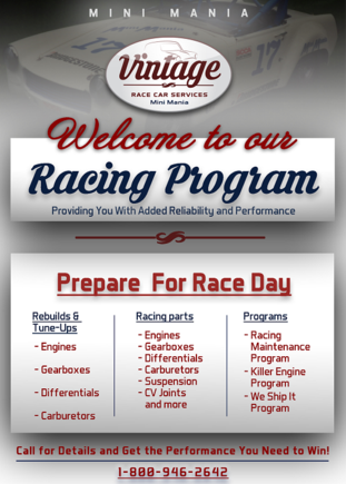 Visit our new VINTAGE RACE CAR SERVICES!
