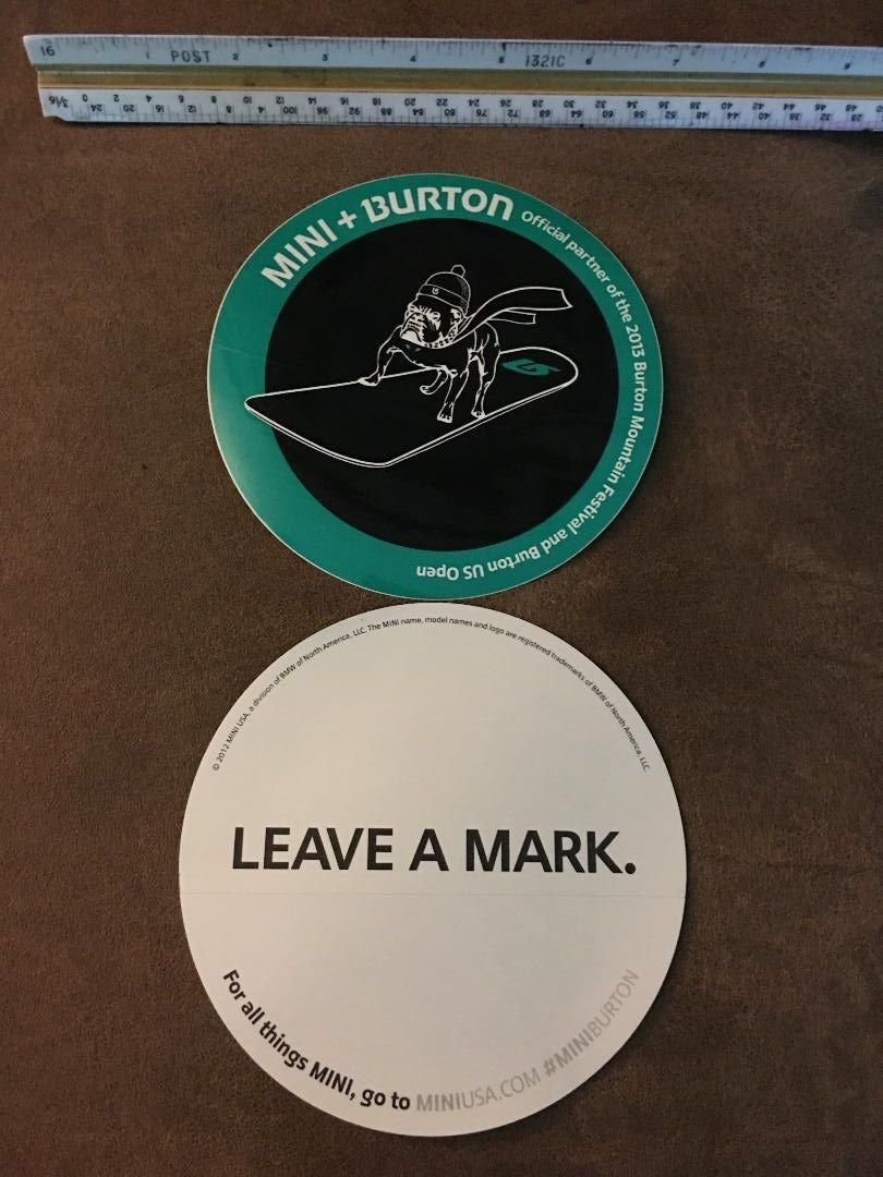 Miscellaneous - MINI DEALER MEMORABILIA AND MARKETING Materials -GOODWOOD Ed, BURTON U.S. OPEN DECALS - New - All Years Mini All Models - Rochester, MA 02739, United States