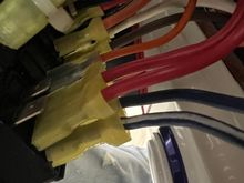 Back side of trailer switch, showing both output lugs in use