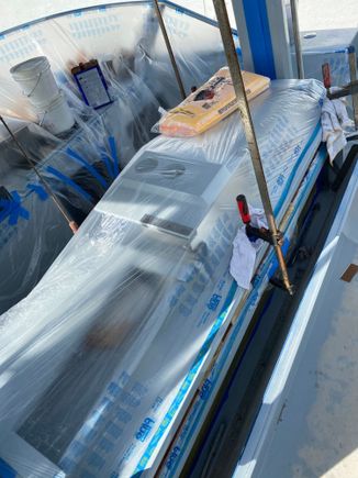 Covered it while it cures in case it rained overnight. 