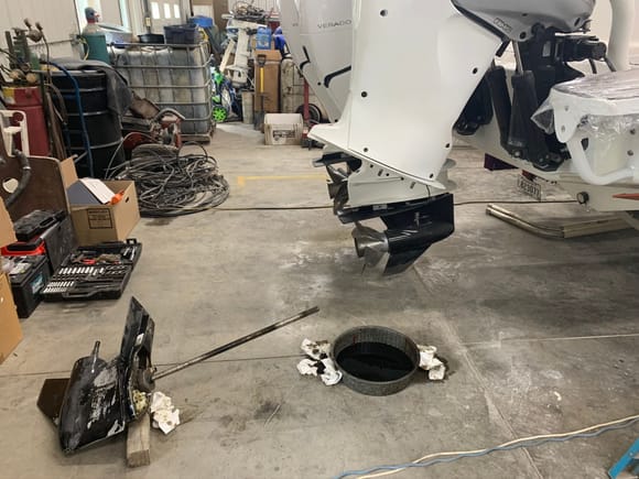 The other issue was a leaking prop shaft seal. We had pulled the lower and dropped it and the seal kit off at our local marina to do the work but that changed due to the storm as well. The marina still doesn’t have power and has a lot of damage to their docks so we picked everything back up and replaced the seals ourselves.