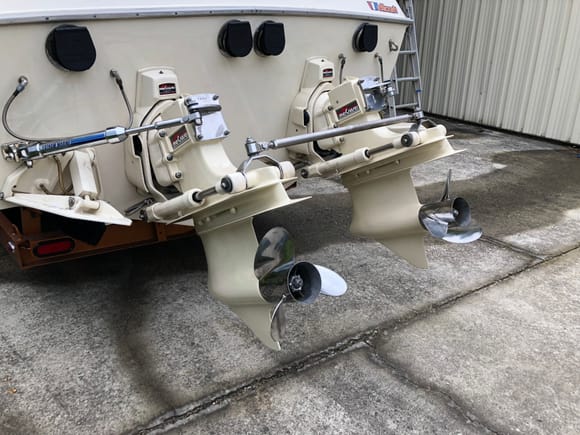 Got the drives repaired and painted, I have some new anodes coming. The boat will be in salt water for 4-5 days when we go on the big trip to staniel.