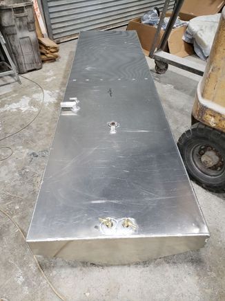 Well the fuel tank arrived and to be installed next week!  John and Rick have also been plumbing the ballast tank in the nose which should be about 30 gallons. 