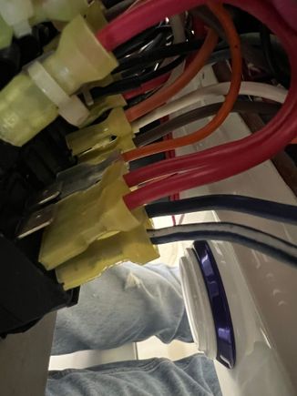 Back side of trailer switch, showing both output lugs in use