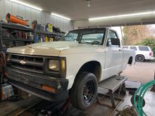 Cowl hood on the truck and new wheels in the front