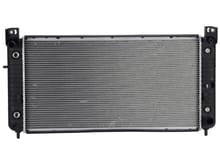 SKU: 217611.  OEM radiator with dual coolers (1 for transmission, 1 for engine oil cooler)  34 inch core , 42 overall length