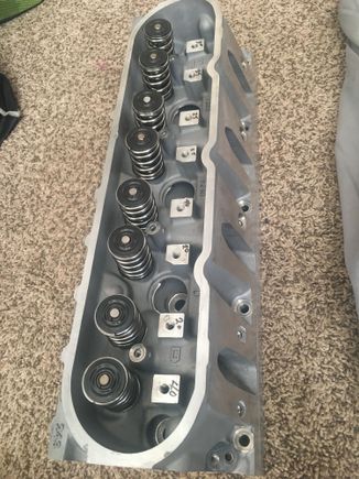 One of the 243 heads I got back from
The machine shop. With the Lunati dual springs