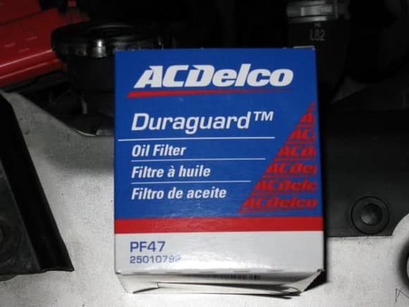 ACDelco Oil Filter that was installed.