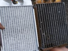 Old vs new heater core