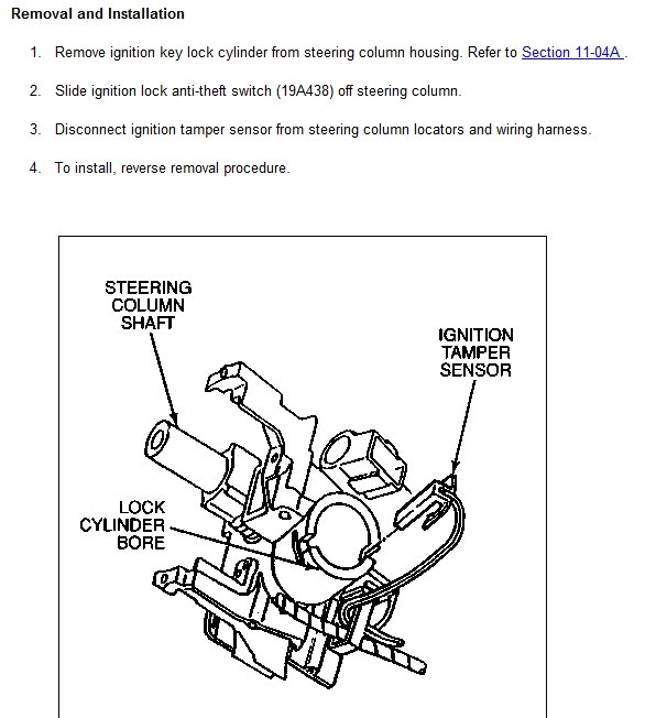 Ignition Switch Steering Column
