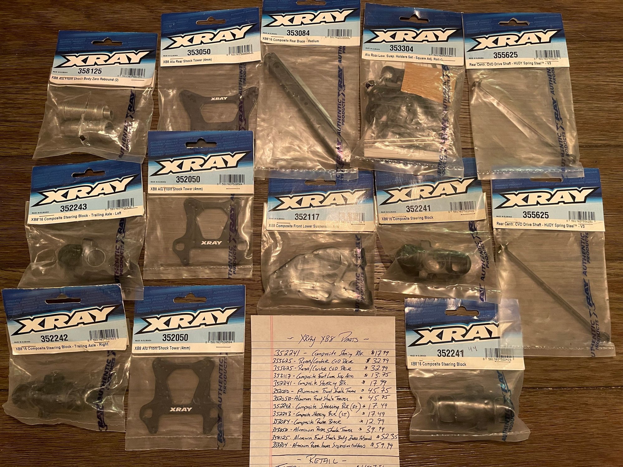 XRAY XB8 Parts Lot (N.I.P.) R/C Tech Forums