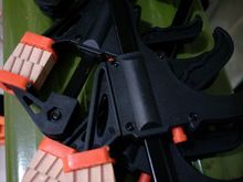 Inserts for the engine mount hard point. Made from imported Birch (or so the seller said). I probably shall use harder wood, but this one is already harder than the ply. I glued them to the ply with some 90mins epoxy.