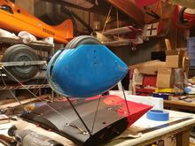 fiberglass wheel pants off of a friends Howard. (they were the wrong shape for his plane) they are a little too narrow but the price was right and fiberglass specialties didn't have a shape that I liked