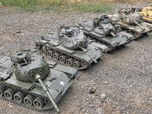Left to right: M60, M60A1, M60A2, M60A3 and M60 RISE