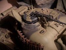 LegoDEI IR receiver with 45deg sun shade(same look as the 360 shade) mounted on HL 6.0 M4 Sherman. The hatch does not effect or block incoming IR beams because the bulbs are very sensitive so the receiver can be placed lower and less conspicuously in turret hatches. This tank mimics the performance of a Tamiya IR receiver when “taking hit” at angles. 