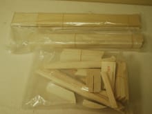Wood parts in sealed plastic packages