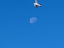 Here she was yesterday- flying to the moon. 