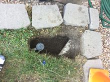 Here I could dig deeper and cut the pipe and use a new elbow.