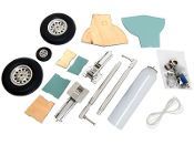 Great P-47 gear with no wheels due to the low price of $69.00 for these new ESM air retracts.