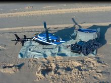 In the sand pit.