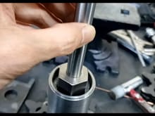 Later, the drive shaft to which the hexagonal round bar is coupled is joined in the above shape